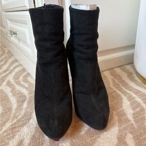 Christian Louboutin Black Suede Ankle Boots